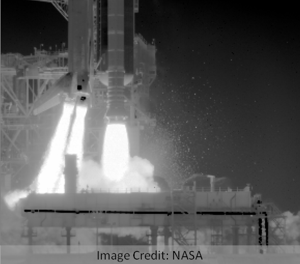 Infrared image of Space Shuttle Endeavor